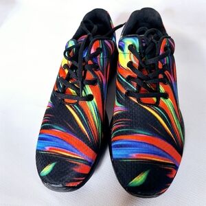 NWB Vender brand "The Sporty Pride" Rainbow print tennis shoes.